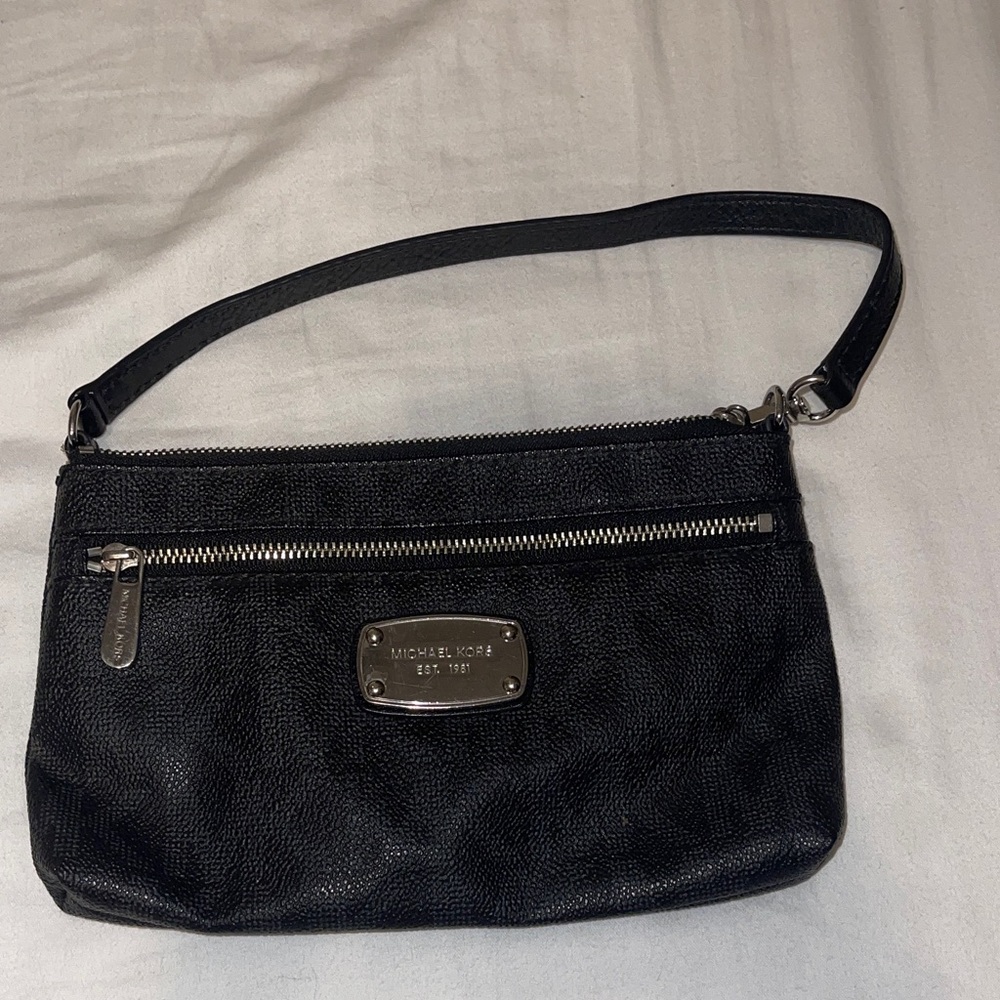 Michael Kors Textured Black Wristlet